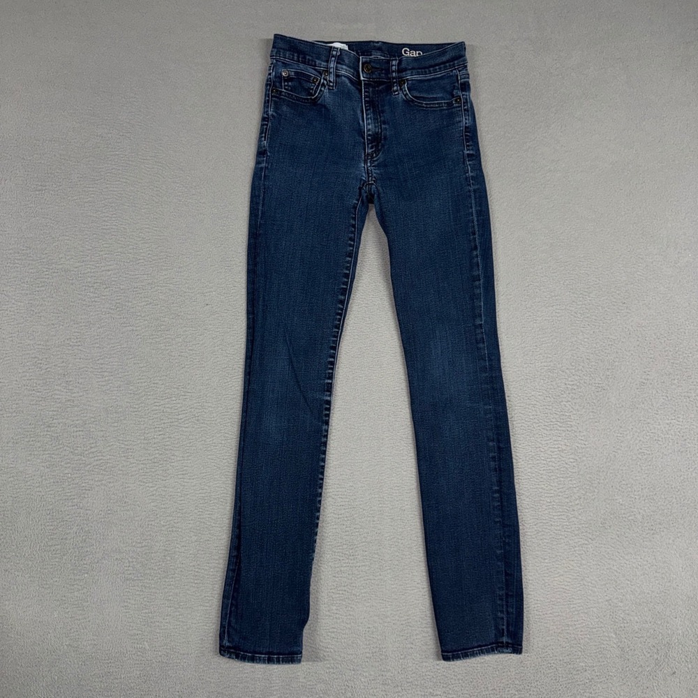 Gap Jeans Womens 26 Blue Resolution Slim Straight Dark Wash Stretch Denim Cotton